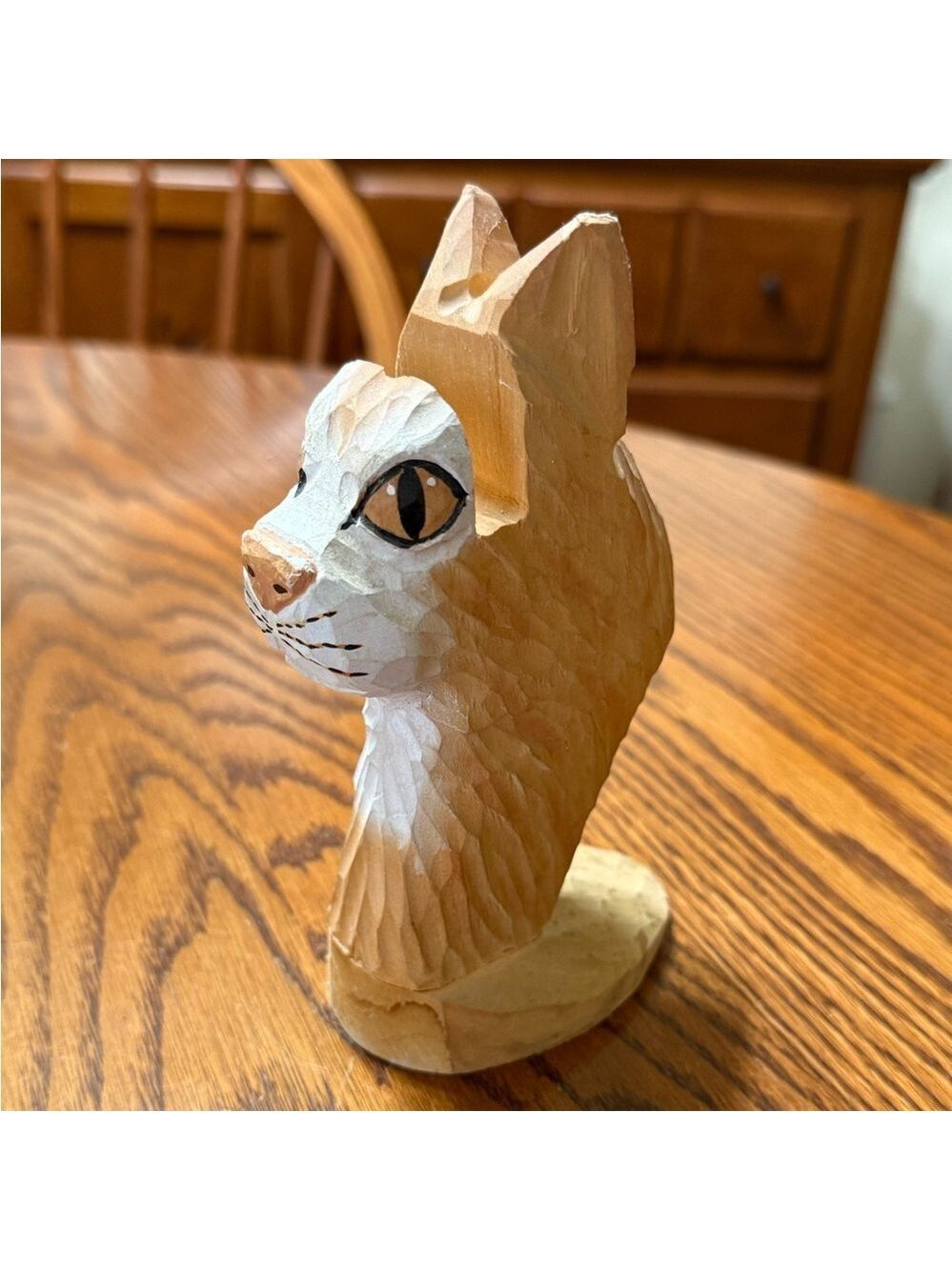Peepers Hand Carved Hand Painted Orange Cat Eyeglass Holder